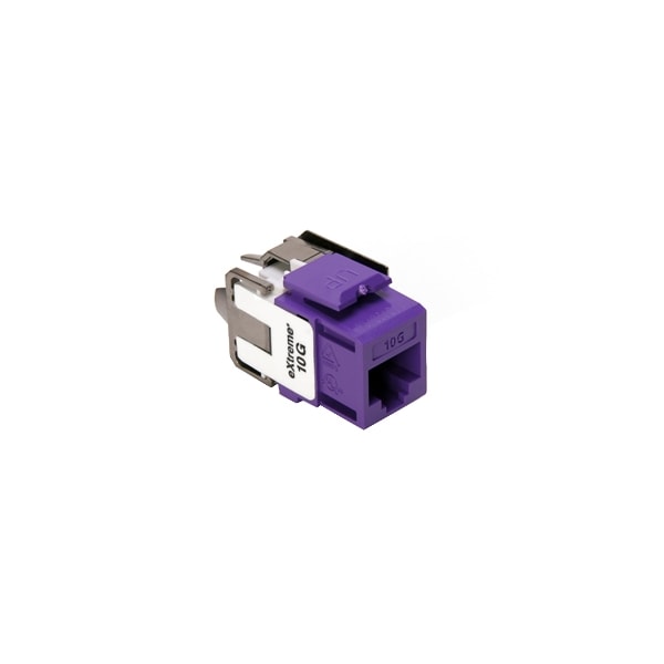 Leviton Extreme Cat6A Quickport Violet, Connector, Channel-Rated 6110G-RP6 - main